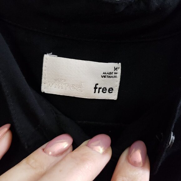Wilfred Free Aritzia Mini Shirt Dress Black Sz M - Picture 9 of 12